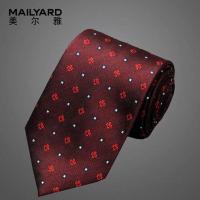 美尔雅(MAILYARD)领带 红色喜庆小花新郎伴郎结婚 婚庆领带真丝 配饰243
