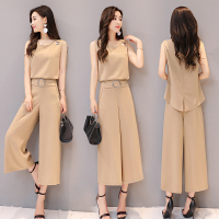 2017年夏季套装/套裙时尚圆领纯色短袖纯色简约百搭气质潮流