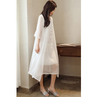 2017年夏季时尚甜美百搭套装/套裙五分袖纯色短外套+纯色圆领