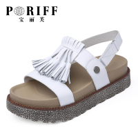 法国宝丽芙（PORIFF）女士罗马凉鞋高跟厚底松糕鞋白PF806
