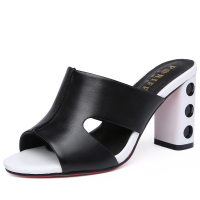 法国宝丽芙（PORIFF）女士防水台粗跟高跟鞋黑PF809