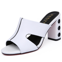 法国宝丽芙（PORIFF）女士防水台粗跟高跟鞋白PF809