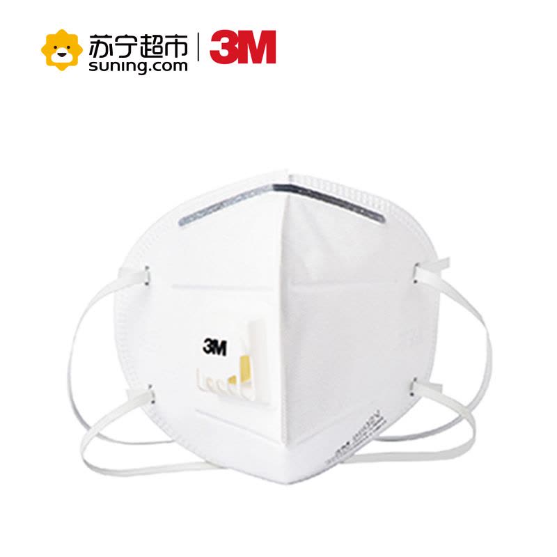 (KN95级防霾)3M 9502V专业防雾霾防尘透气口罩 带呼吸阀防PM2.5呼吸面罩 头带式3枚装图片