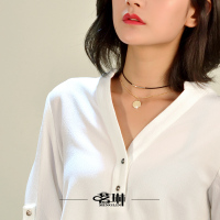 月光倾城颈链项链锁骨链女颈带吊坠脖子饰品项圈简约韩国学生_1