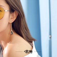925银针水滴耳环女气质日韩国个性长款饰品简约潮人耳坠夜店吊坠