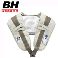 必艾奇 (BH FITNESS) 按摩肩带 NS25N 欧洲百年品牌 仿真人捶打肩部颈部 支持20种功能 米白 按摩肩带