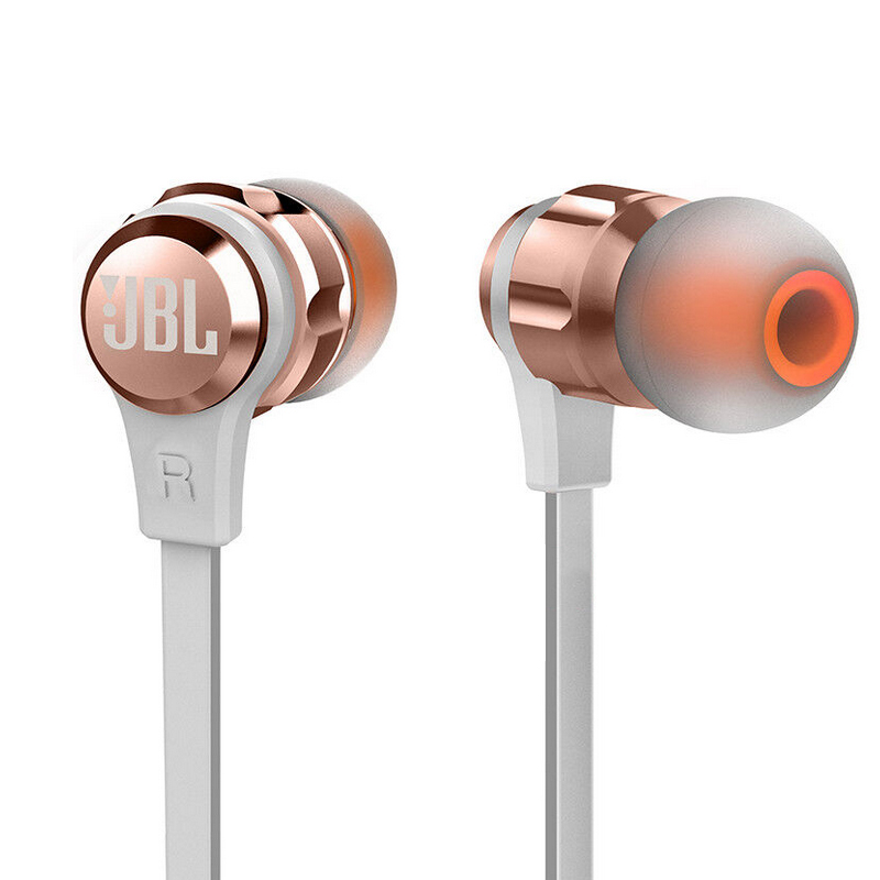 JBL T180A 重低音HIFI入耳式耳机 粉色