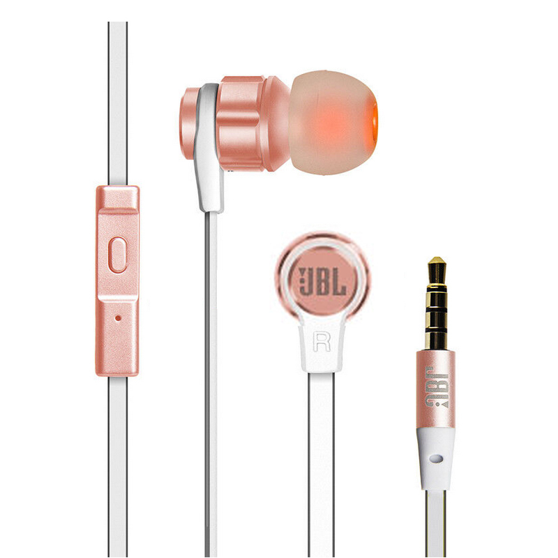 JBL T180A 重低音HIFI入耳式耳机 粉色