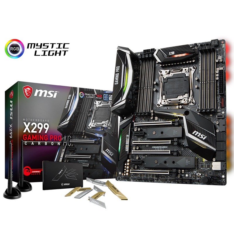 微星(MSI)X299 GAMING PRO CARBON AC 台式机超频游戏主板(INTEL平台/LGA2066)