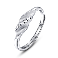 雅宝福Pt950铂金戒指简约女士波纹戒指