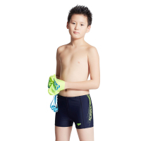 speedo儿童泳裤 男童平角抗氯舒适游 中大童青少年训练游泳衣 8-09530B490