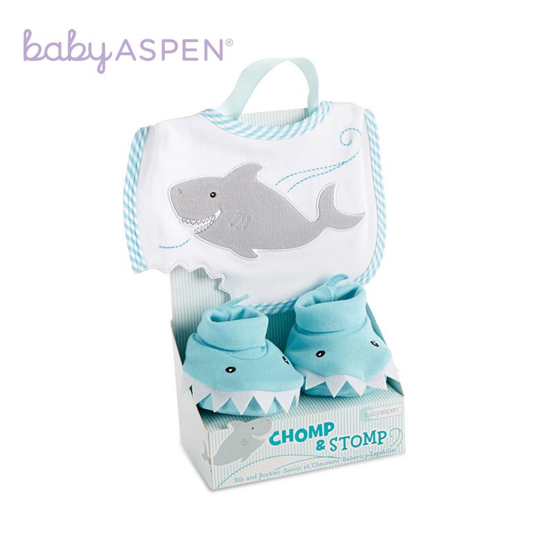 [苏宁自营]babyaspen新生儿礼品盒 婴儿棉品围兜鞋子两件套