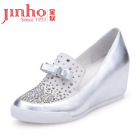 Jinho/金猴秋季新款 单鞋女鞋内增高秋季休闲鞋正品牛皮女鞋SQ59057A