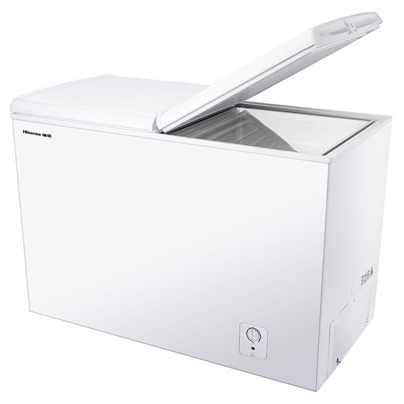 海信(Hisense BCD-271QD 271升 蝶形门玻璃门家商两用冰柜 冷冻冷藏双温柜 卧式冰柜 冷柜(珍珠白)图片