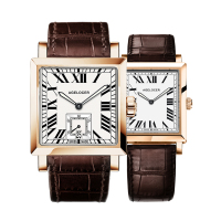 Agelocer艾戈勒手表 瑞士进口方形经典简约复古情侣表一对 防水机械表男表 女表石英表 真皮手表 瑞士情侣表