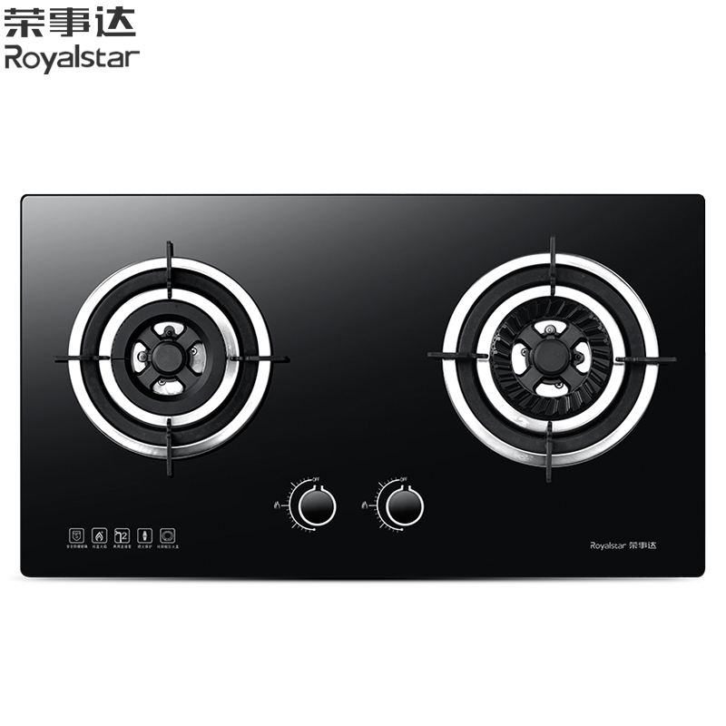 荣事达(Royalstar)台嵌两用燃气灶煤气灶JZT-902M RB608 钢化玻璃面板 液化气
