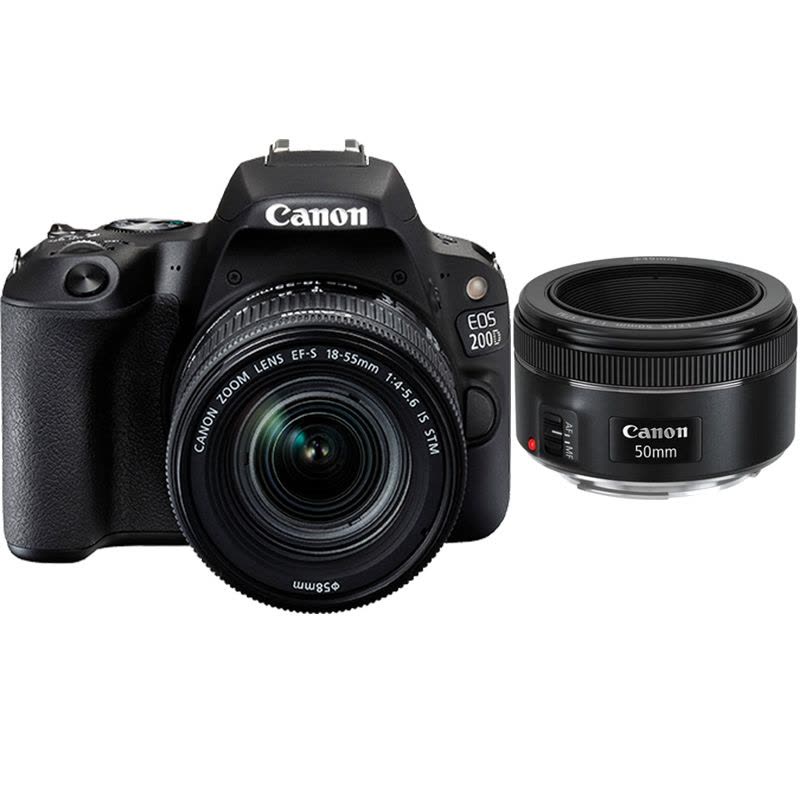 佳能(Canon)EOS 200D(EFS 18-55mm STM+EF50F1.8mm STM)双镜头套机 小型单反图片