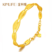 金利福珠宝黄金手镯女款999足金女士手镯时尚镂空手镯生日礼物F001328