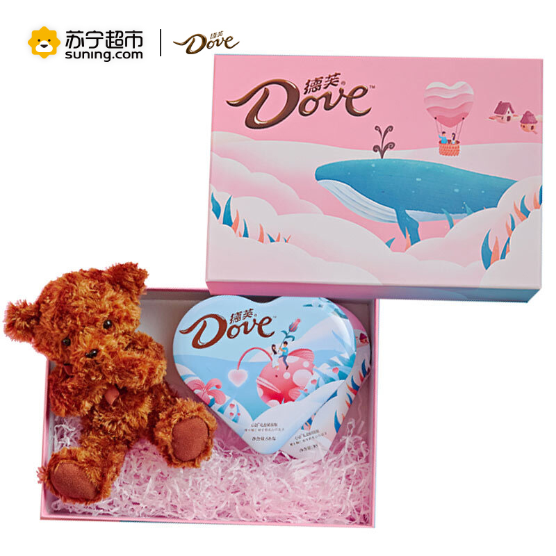 [苏宁超市]德芙巧克力礼盒[鲸鱼]心语98g*2心形牛奶巧克力 送女友七夕情人节礼物