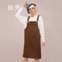 秋壳秋冬新款呢料百搭可爱毛呢吊带裙连衣裙