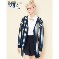 秋壳冬装新款开衫撞色针织衫