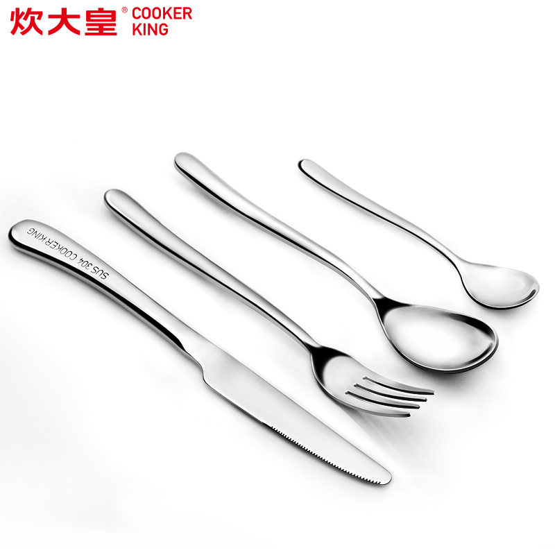 炊大皇(COOKER KING) 套装 GCJ4A 伯爵西餐具四件套 304不锈钢刀叉勺套装 西餐牛排西餐
