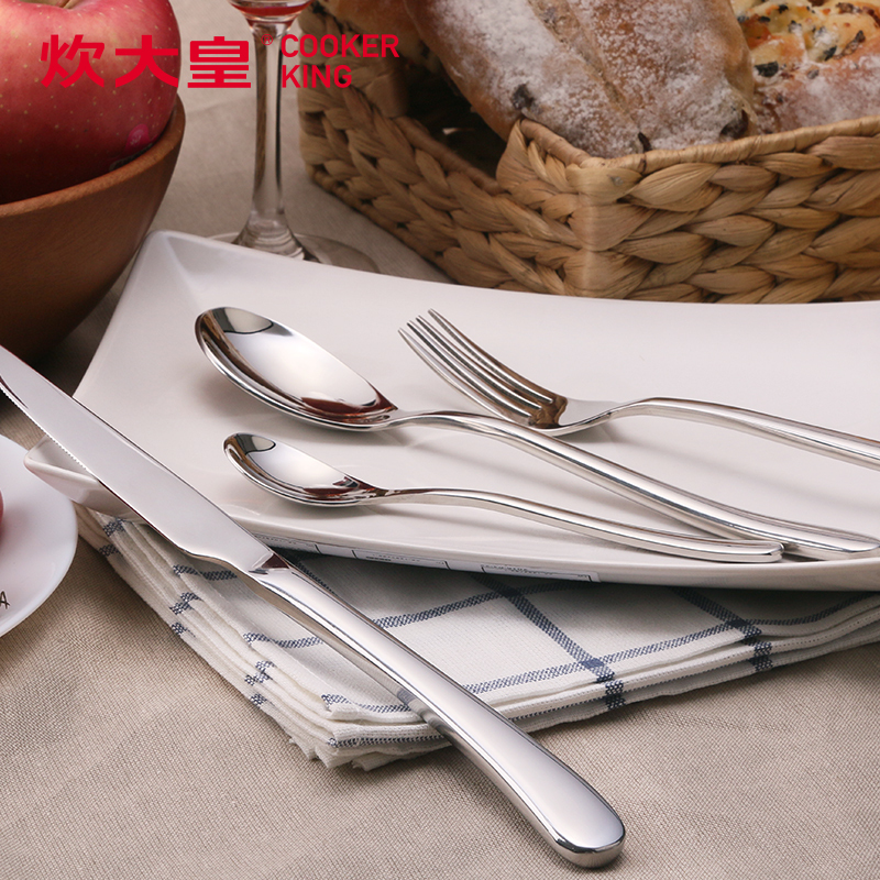 炊大皇(COOKER KING) 套装 GCJ4A 伯爵西餐具四件套 304不锈钢刀叉勺套装 西餐牛排西餐