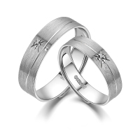 雅宝福Pt950铂金戒指送女友礼物男女结婚对戒
