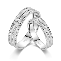 雅宝福Pt950铂金戒指缘定三生对戒情人节礼物结婚戒指