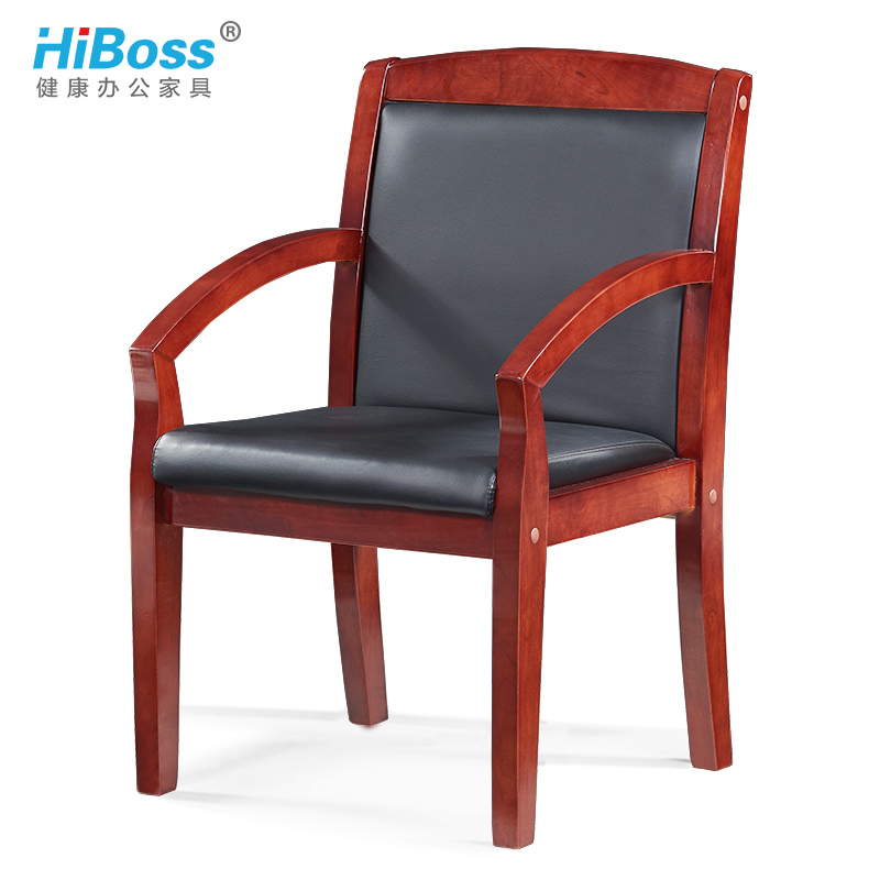 HiBoss 办公家具 实木四脚会议椅 办公椅 会议室椅子 开会培训椅子