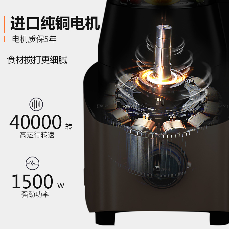 申花(SHENHUA)破壁料理机 SL-0161G 加热多功能家用果汁机搅拌机宝宝辅食机