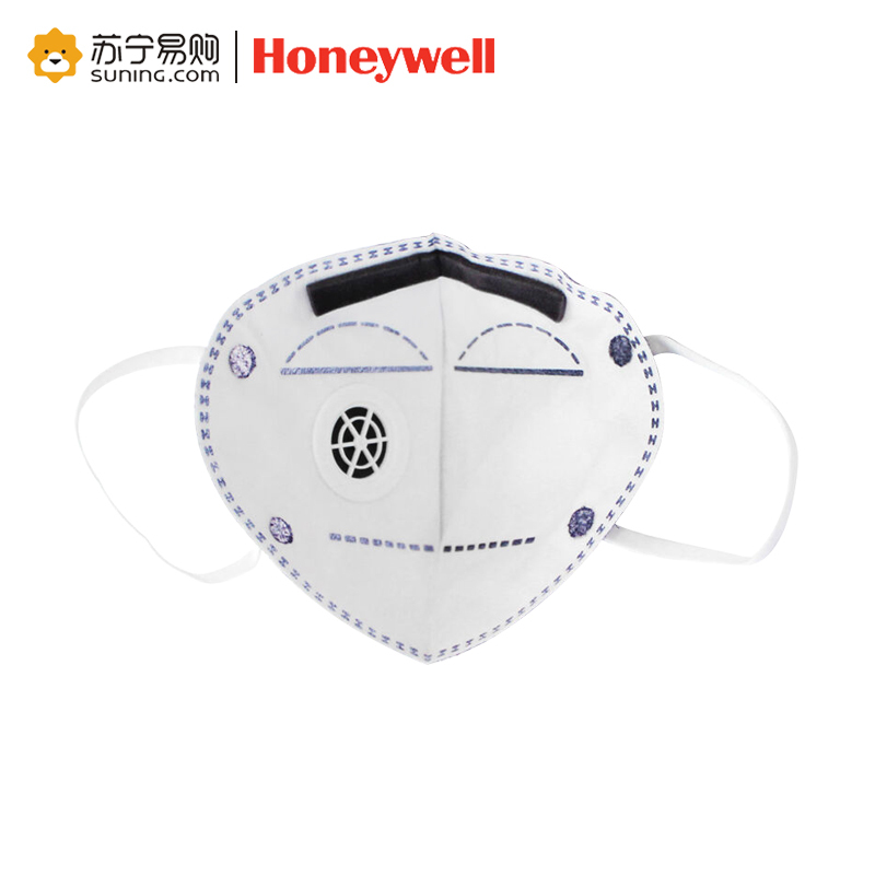 霍尼韦尔(Honeywell) H950V 折叠耳戴式5只装KN95牛仔蓝防雾霾PM2.5口罩(5只装)