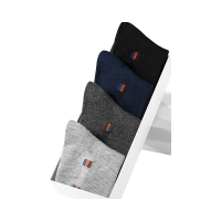 俞兆林【4双盒装】纯商务男士中筒袜