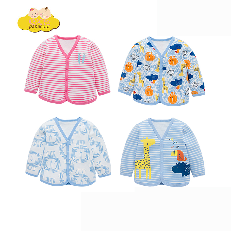 爬爬酷(papacool)品牌新生儿衣服外出服装宝宝针织开衫纯棉面料秋季新品童装