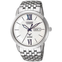西铁城(CITIZEN)手表 自动机械白盘钢带休闲男表NH8260-68AB