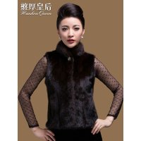 憨厚皇后 水貂毛皮草外套女新款海宁整貂皮大衣裘皮马甲 AZ
