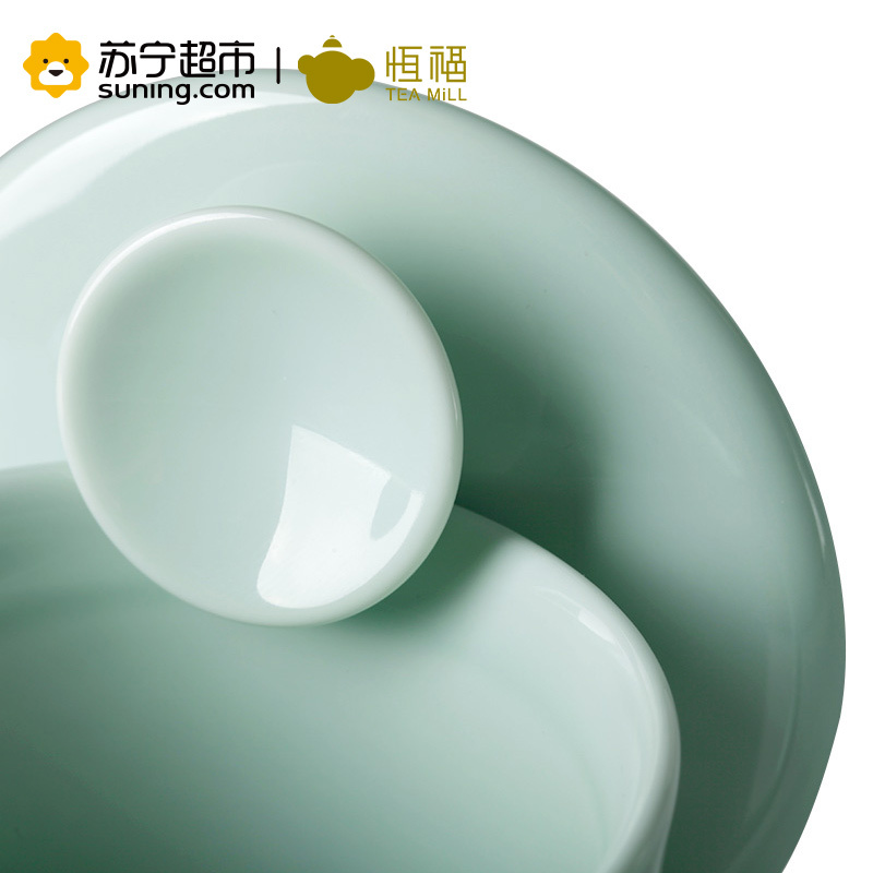 恒福TEA MiLL 陶瓷 马克杯个人杯办公室青瓷茶杯茶具茶隔过滤茶叶 送礼茶杯越窑古意