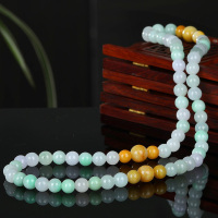 宝萃银楼 冰糯三彩天然A货翡翠三圈手链(一款多戴)