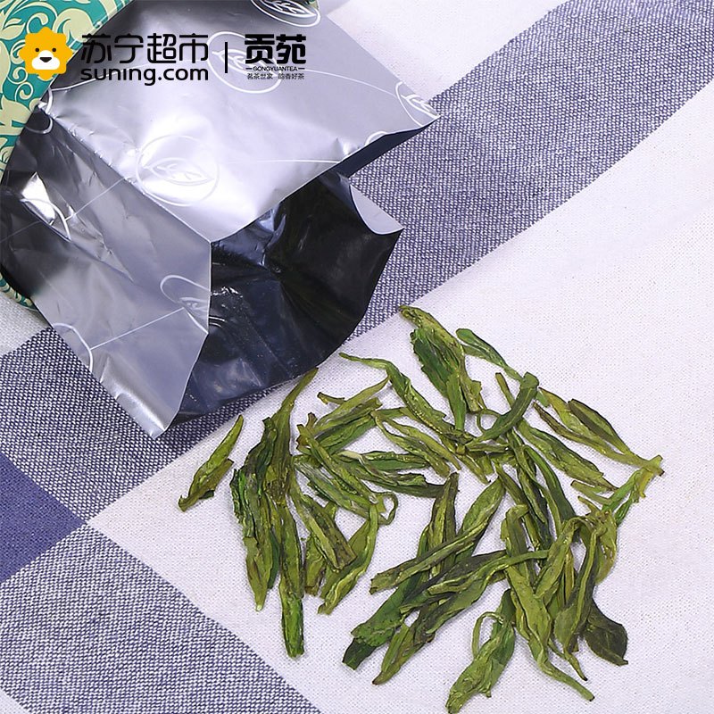 贡苑 茶叶 绿茶 西湖龙井梅家坞绿茶 200g/罐