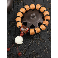 铭尚 原创凤眼菩提单圈手串 尼泊尔凤眼菩提原籽手串菩提根莲花款