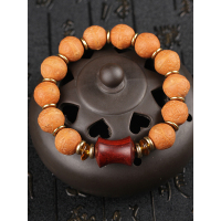 铭尚 天然凤眼菩提子手串 原色红皮单圈老凤眼念珠手链