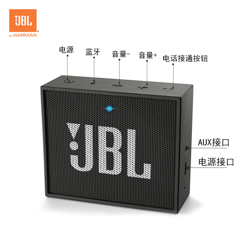 JBL GO 音乐金砖 蓝牙小音箱 音响 低音炮 便携迷你音响 音箱 爵士黑