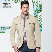 Q七匹狼夹克衫时尚男士外套中青年立领jacket茄克外套男