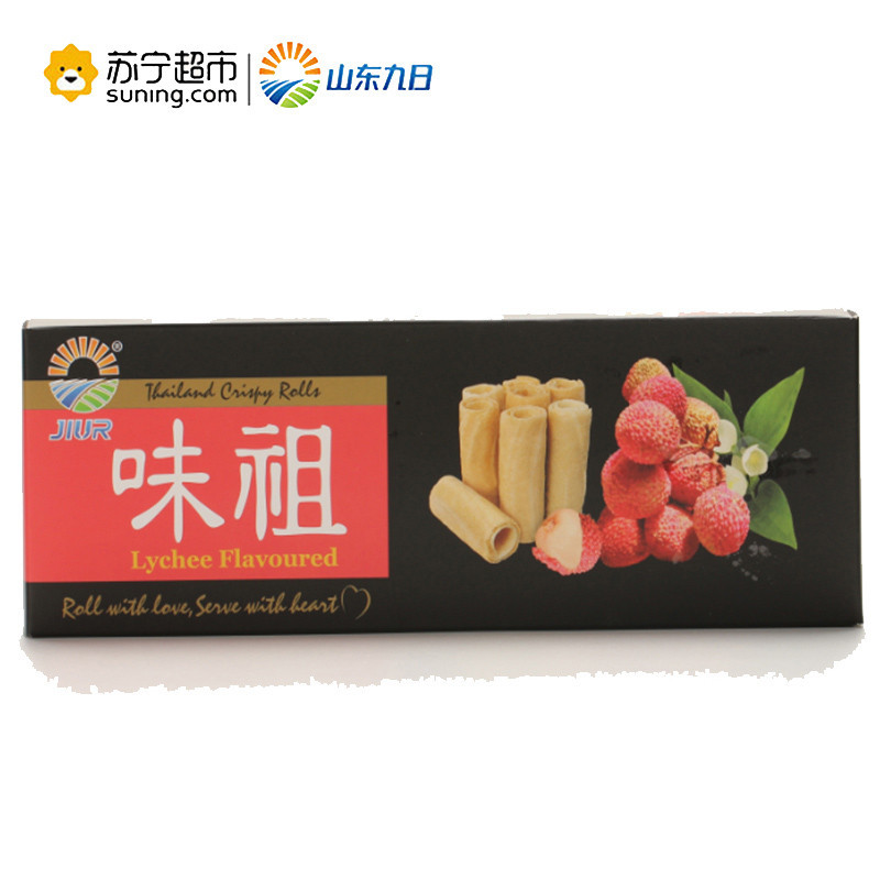 九日(JIUR) 进口饼干 九日三丝卷荔枝味饼干75g 泰国进口