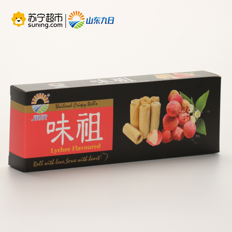 九日(JIUR) 进口饼干 九日三丝卷荔枝味饼干75g 泰国进口