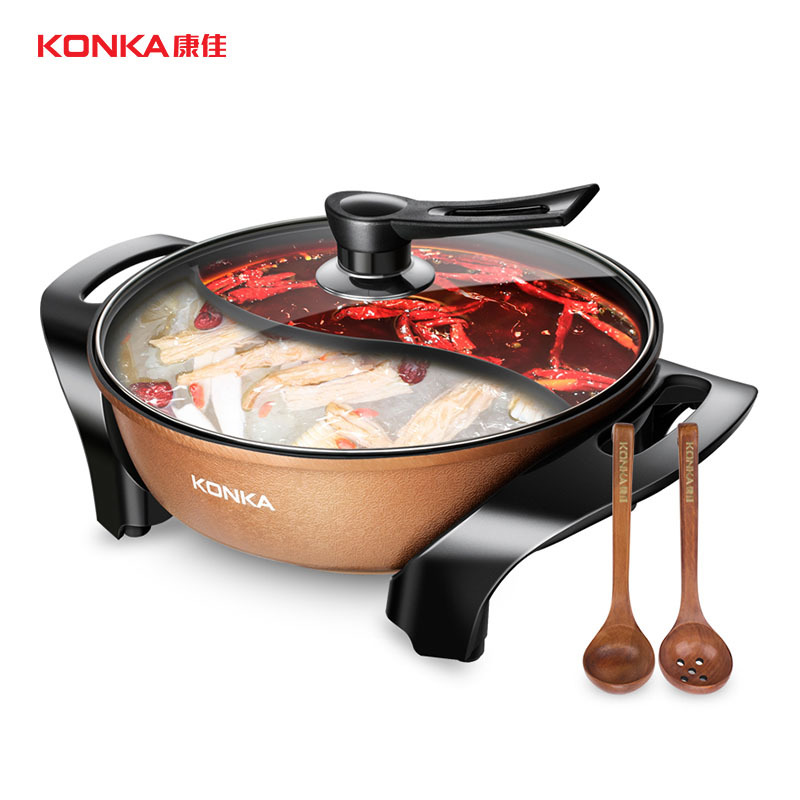 康佳(KONKA)电火锅 KEP-5LM11 三挡温控 家用进口涂层5升 鸳鸯锅