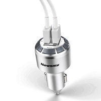 纽曼(Newsmy) 蓝牙车载MP3播放器 C53银色 智能云车载充电器 蓝牙TF卡 U盘播放器 大家新年好
