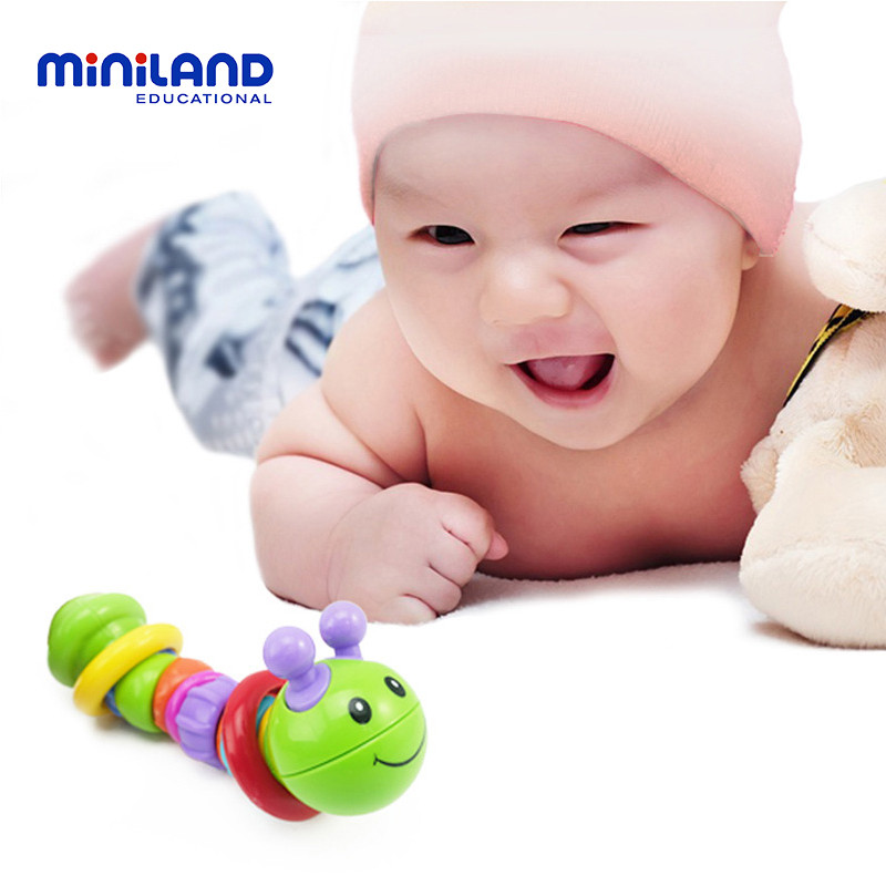 miniland 婴儿玩具 摇铃床铃挂件宝宝玩具 97214可爱塑胶毛毛虫高清大图