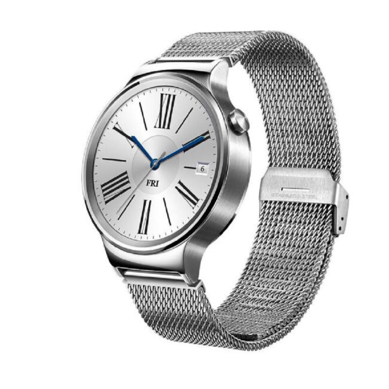 华为(HUAWEI) WATCH智能手环手表运动心率监测来电提醒穿戴手表 经典系列(星河银)不锈钢编织表带