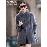 憨厚皇后 水貂皮草外套女秋季新款海宁整貂皮大衣中长款 GZ